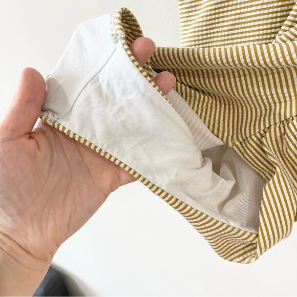 Sunseeker Striped Off White and Mustard Yellow One-Piece Swimsuit Size 6 - Picture 9 of 12